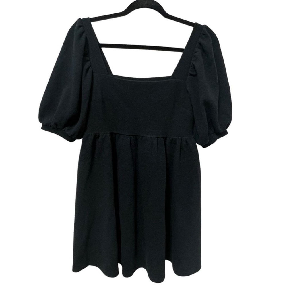 Scoop Women's Black Puff Sleeve Square Neck Short Babydoll Y2K Dress Size XS 0-2 - Picture 9 of 12